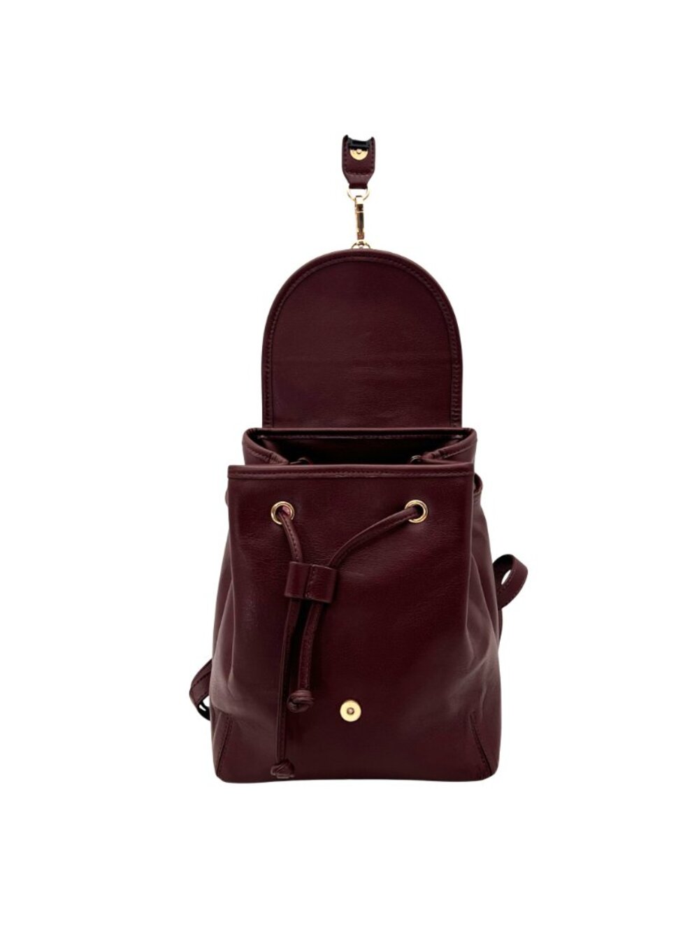 Sole Society Burgundy Faux Leather Backpack With Adjustable Straps & Gold-Tone - Picture 8 of 16